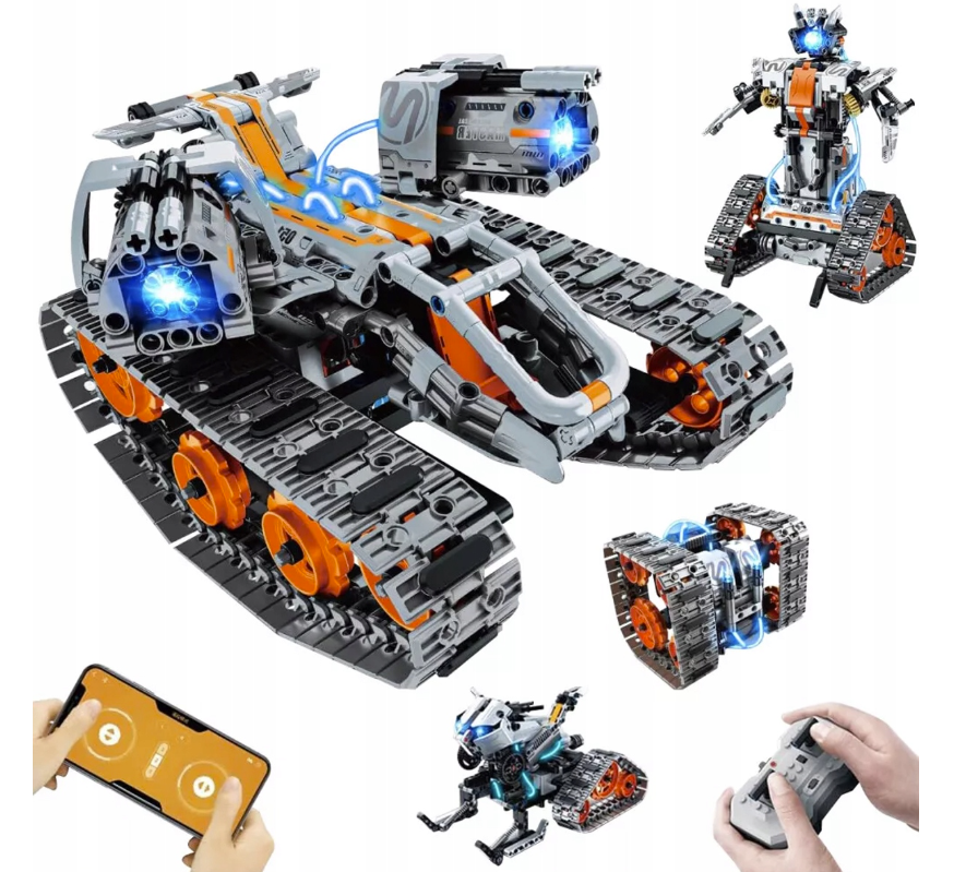 4IN1 Programuojamas robotas – didelė konstrukcijų rinkinys su nuotolinio valdymo pultu