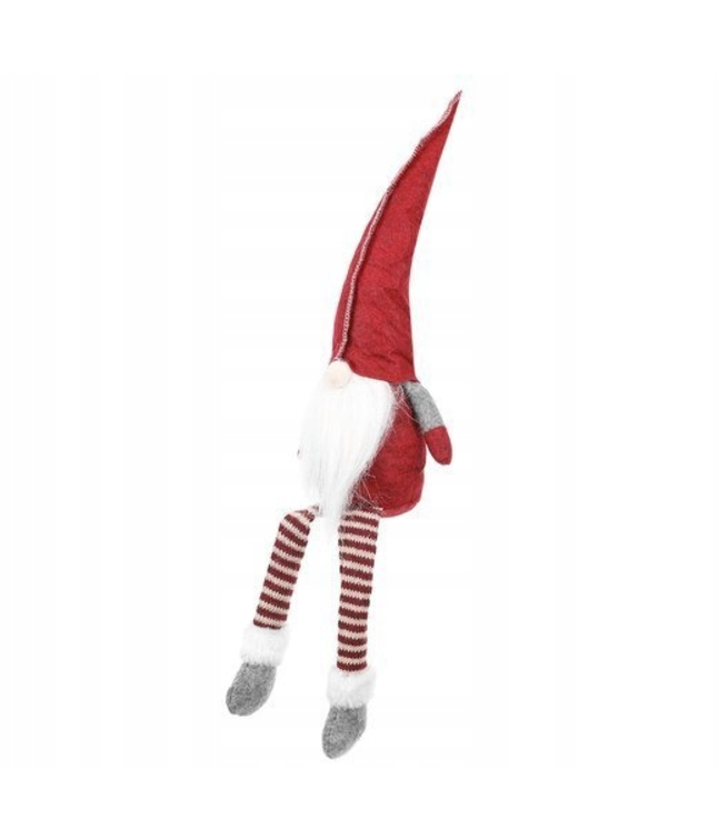 Sėdintis nykštukas – Kalėdų nykštukas Santa Claus dekoracija, didelis 50 cm